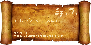 Szlezák Tivadar névjegykártya